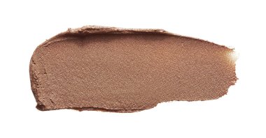 Bej makyaj smear kremsi Vakfı beyaz arka plan üzerinde izole. Bej kremsi Vakfı doku arka plan