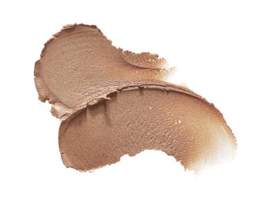 Bej makyaj smear kremsi Vakfı beyaz arka plan üzerinde izole. Bej kremsi Vakfı doku arka plan