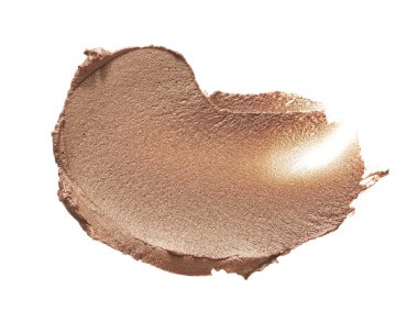 Bej makyaj smear kremsi Vakfı beyaz arka plan üzerinde izole. Bej kremsi Vakfı doku arka plan