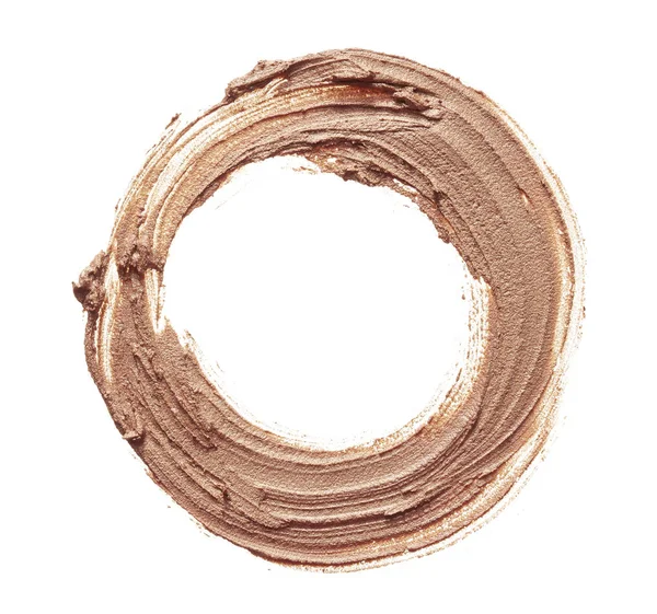 Beige Makeup Utstryk Krämig Foundation Isolerad Vit Bakgrund Beige Krämig — Stockfoto