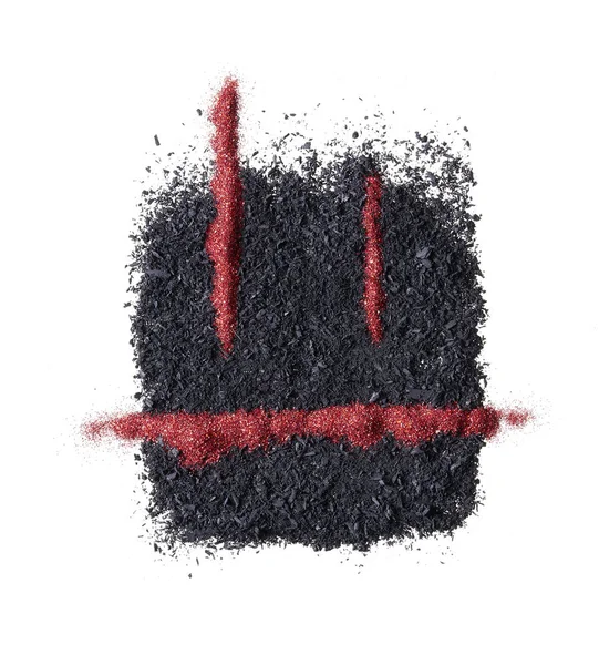 Texture of broken black eyeshadow — Stock Photo, Image