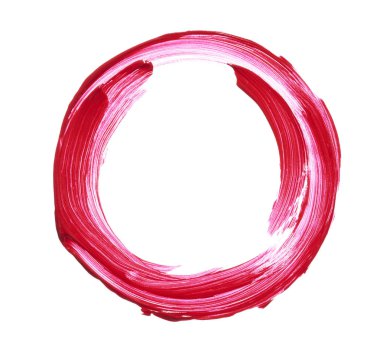 Kırmızı ruj veya akrilik boya beyaz izole