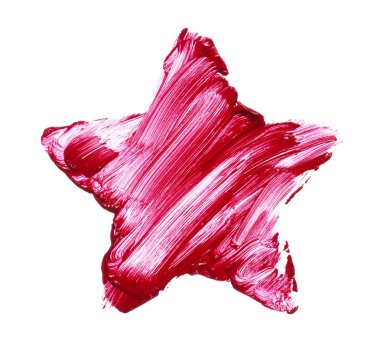 Kırmızı ruj veya akrilik boya beyaz izole