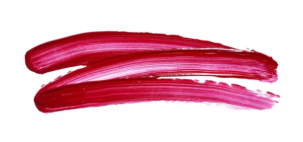 Batom vermelho ou tinta acrílica isolada sobre branco — Fotografia de Stock