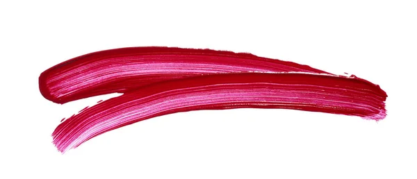 Красная помада или акриловая краска изолированы на белом — стоковое фото