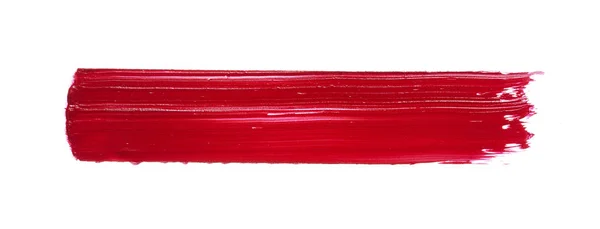赤い口紅やアクリル絵の具の白で隔離 — ストック写真
