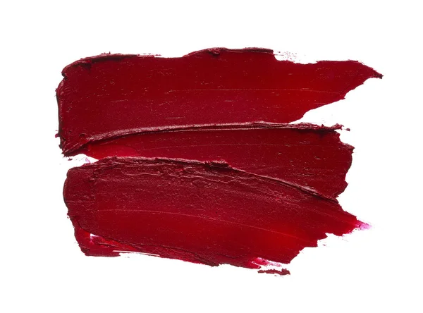 Rode lippenstift of geïsoleerd op witte acrylverf — Stockfoto