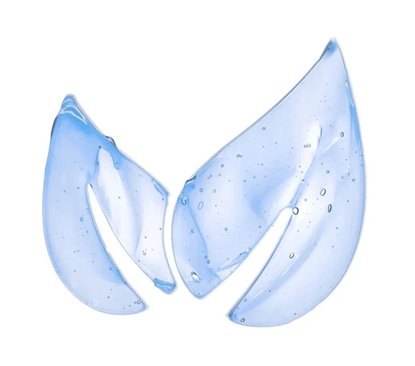 Ljusblå, vattnig lotion utstryk — Stockfoto