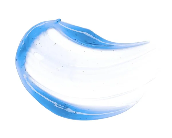 Ljusblå, vattnig lotion utstryk — Stockfoto