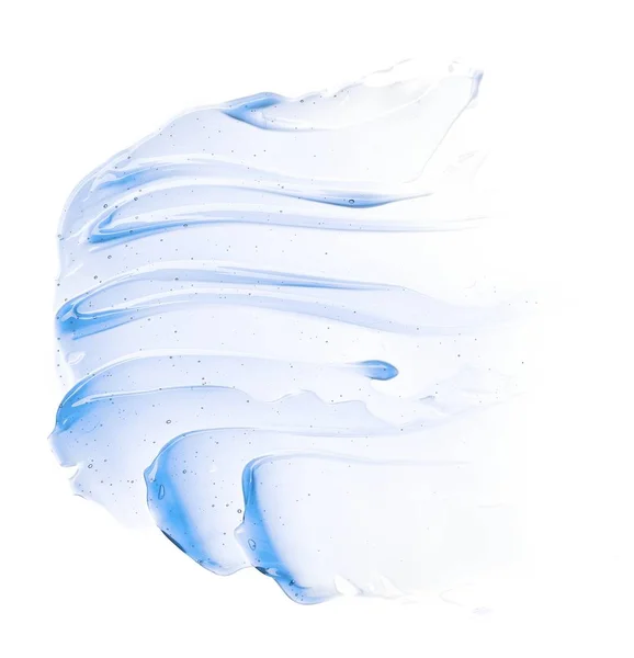 Hellblaue, wässrige Lotion schmiert — Stockfoto