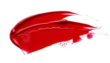Kırmızı ruj veya akrilik boya beyaz izole