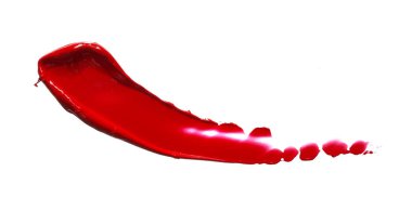 Kırmızı ruj veya akrilik boya beyaz izole