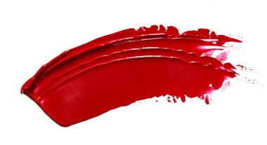Kırmızı ruj veya akrilik boya beyaz izole