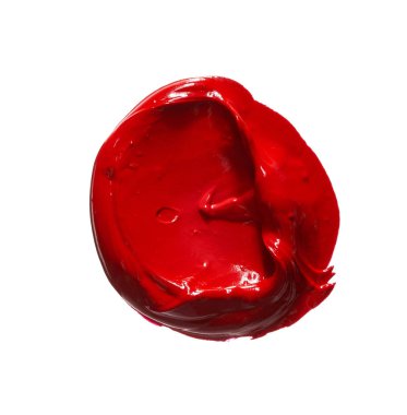 Kırmızı ruj veya akrilik boya beyaz izole