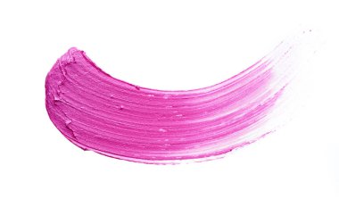 Beyaz üzerinde izole pembe ruj veya akrilik boya