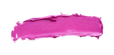 Beyaz üzerinde izole pembe ruj veya akrilik boya