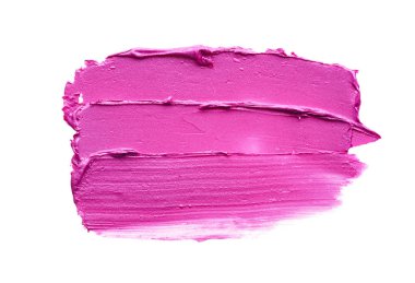 Beyaz üzerinde izole pembe ruj veya akrilik boya