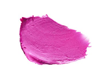 Beyaz üzerinde izole pembe ruj veya akrilik boya