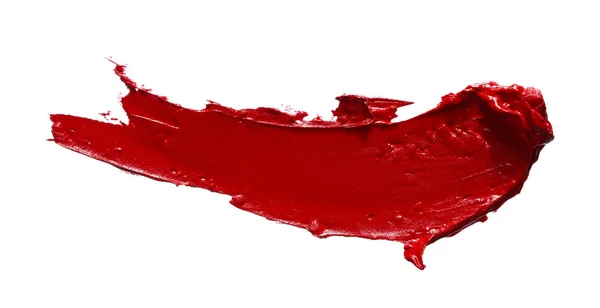 Lápiz labial rojo o pintura acrílica aislada en blanco —  Fotos de Stock