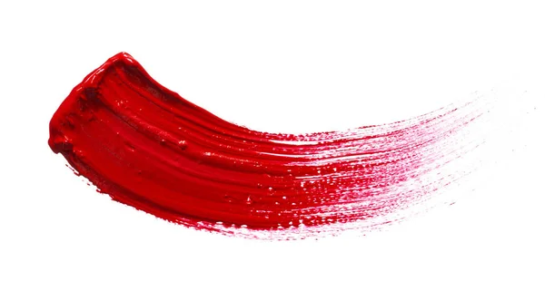 Rode lippenstift of geïsoleerd op witte acrylverf — Stockfoto