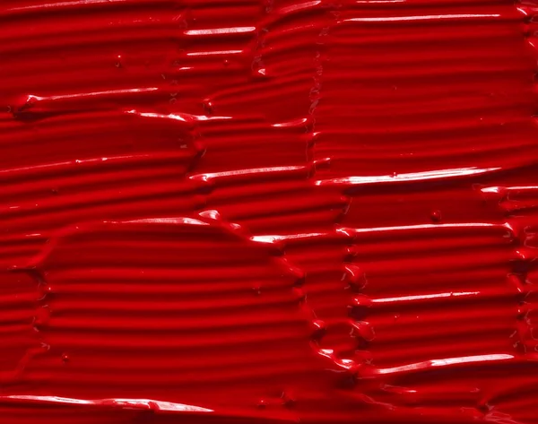 Czerwona szminka lub farba akrylowa na białym tle — Zdjęcie stockowe