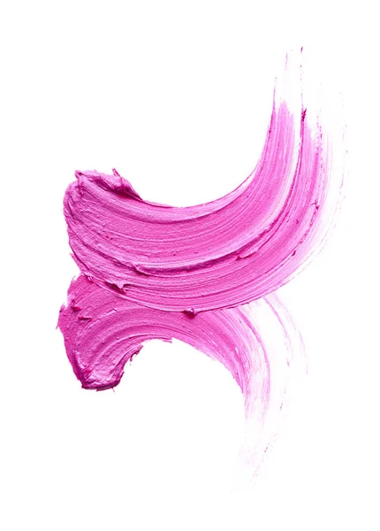 Rosa läpp stift eller akryl färg isolerad på vitt — Stockfoto