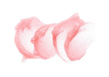 Hafifçe pembe darbeler ve dudak parlatıcı veya jel yağ dokusu