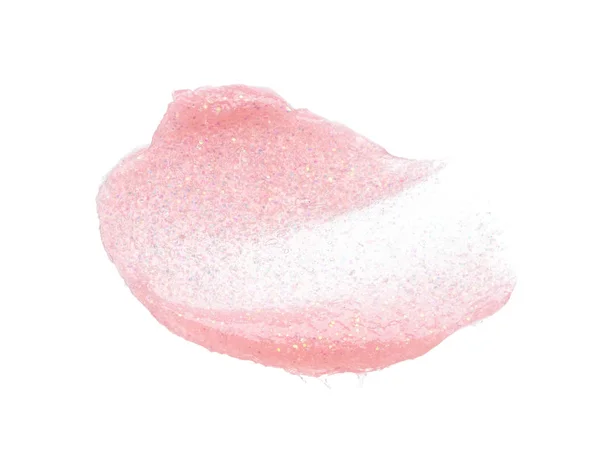 Hafifçe pembe darbeler ve dudak parlatıcı veya jel yağ dokusu — Stok fotoğraf