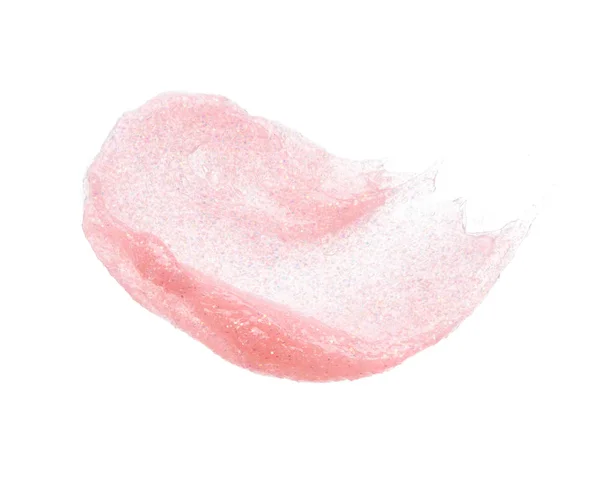 Мягко розовые штрихи и текстура блеска для губ или гелевой смазки — стоковое фото
