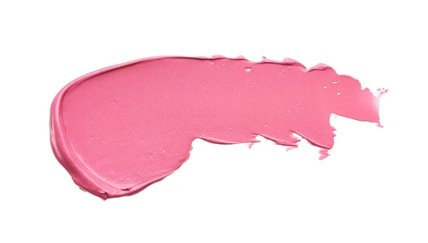 Försiktigt rosa streck och textur av läppglans — Stockfoto