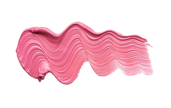 やさしいピンクのストロークとリップグロスの質感 — ストック写真