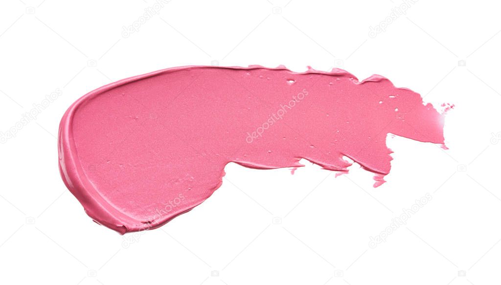 Gently pink strokes and texture of lip gloss