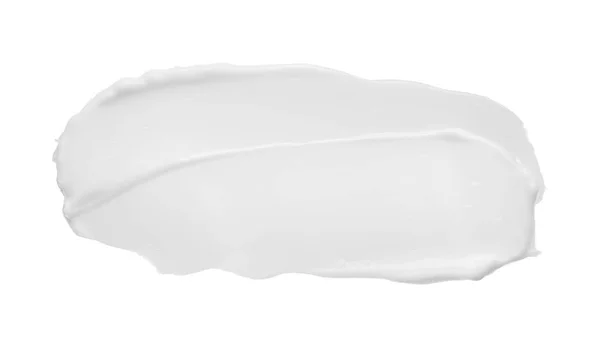 Uitstrijkjes en textuur van gezichtscrème of witte acrylverf — Stockfoto