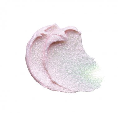 İnci pembe lekeler ve beyaz arka plan üzerinde izole pahalı yüz kremdoku