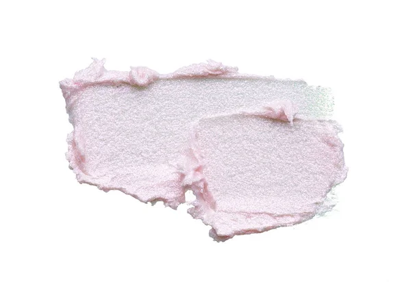 Грубо Рожеві Мазки Текстура Дорогого Крему Обличчя Ізольовані Білому Тлі — стокове фото