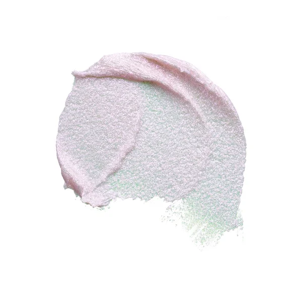 Esfregaços Cor Rosa Textura Creme Facial Caro Isolado Fundo Branco — Fotografia de Stock