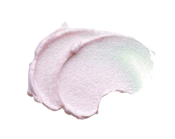 Frotis Rosa Perlado Textura Crema Facial Costosa Aislada Sobre Fondo — Foto de Stock