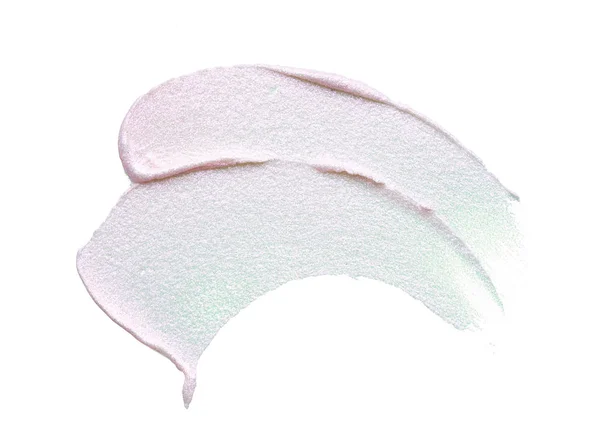 Frotis Rosa Perlado Textura Crema Facial Costosa Aislada Sobre Fondo — Foto de Stock