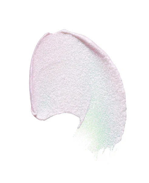 Frotis Rosa Perlado Textura Crema Facial Costosa Aislada Sobre Fondo — Foto de Stock