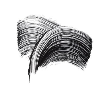 Beyaz arka planda siyah darbeler ve doku maskara veya akrilik