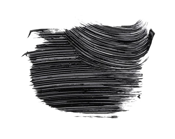 Pinceladas Negras Rímel Textura Acrílico Sobre Fondo Blanco —  Fotos de Stock