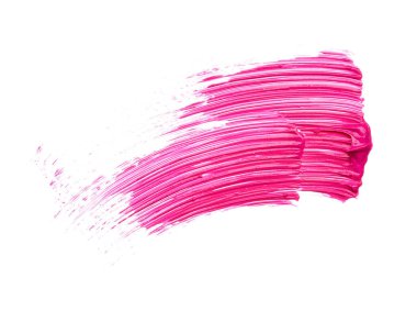 Pembe darbeler ve doku maskara veya beyaz bir arka plan üzerinde akrilik