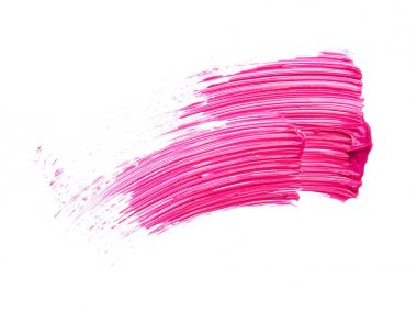Pink strokes and texture mascara or acrylic on a white background clipart