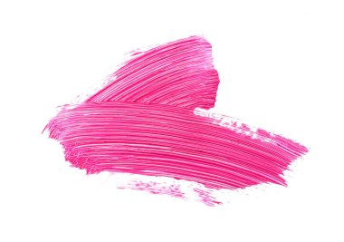 Pembe darbeler ve doku maskara veya beyaz bir arka plan üzerinde akrilik