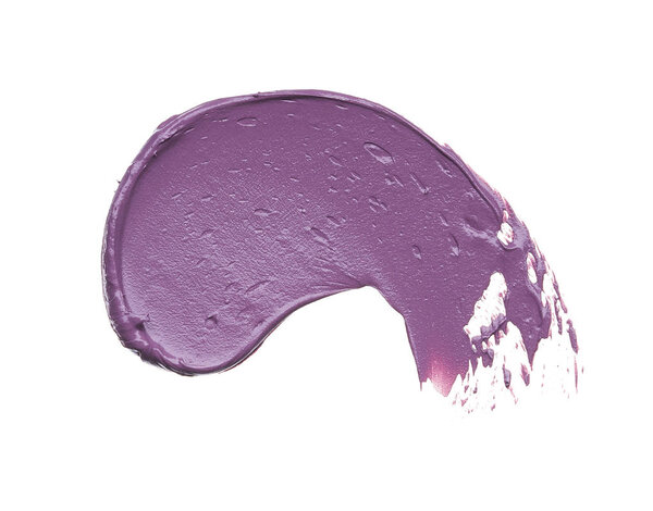 Pale purple smears and texture of expensive lip gloss isolated on white background