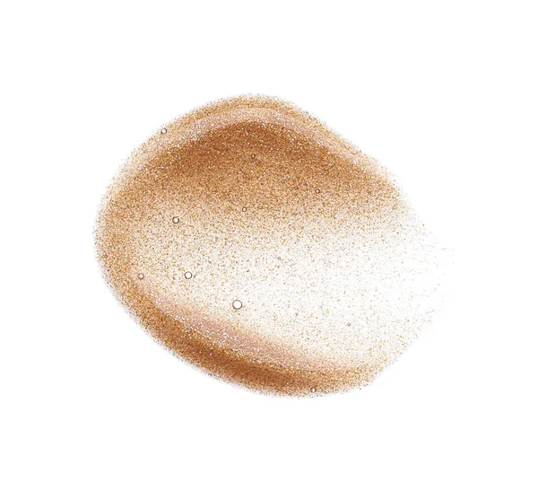 Smears Textuur Van Gouden Lip Gloss Geïsoleerd Witte Achtergrond — Stockfoto