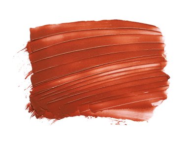 Beyaz arka plan üzerinde izole bronz dudak parlatıcı smear ve doku