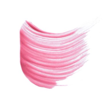 Hafifçe pembe darbeler ve dudak parlatıcı veya akrilik boya beyaz arka plan üzerinde izole doku