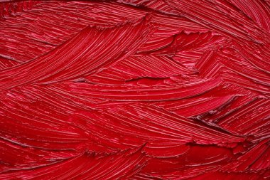 Yayma ve doku kırmızı ruj veya akrilik boya beyaz arka plan üzerinde izole.