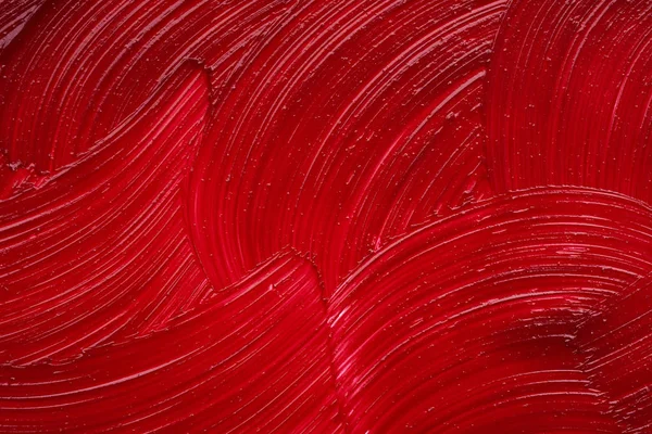 Spalmare Consistenza Rossetto Rosso Vernice Acrilica Isolata Sfondo Bianco — Foto Stock